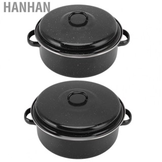 Hanhan Roasting Pan Black Enamel Speckled Finish Roaster Pan for Baked Sweet Potatoes for Household for Barbecue