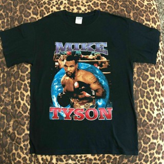 เสื้อยืดcalandfashionGildan -   Mike Tyson Rap Tee T Shirt Double Sided Hip Hop Bay Club Boxing gildan reprint LDh3S-5XL