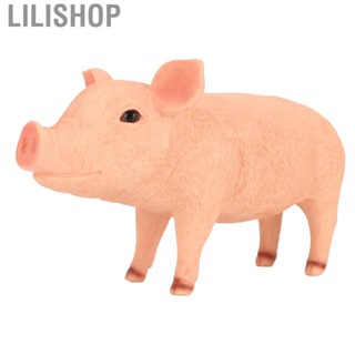 Lilishop Pig Statue  Stable Cute Pink Baby Pig Figurine  for Patio