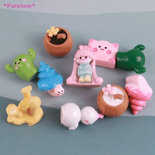 Purelove&gt; ตุ๊กตาเรซิ่น รูปการ์ตูนสโนว์แมน กระบองเพชร หอยทาก 3D สําหรับตกแต่งบ้านตุ๊กตา