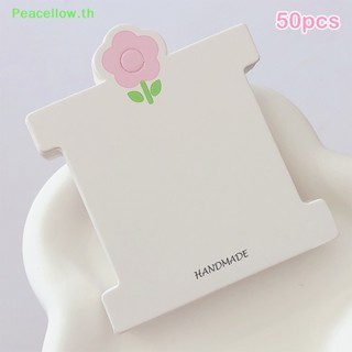 Peacellow ป้ายแท็ก ลายดอกไม้ สีชมพู แฮนด์เมด DIY สําหรับแขวนกิ๊บติดผม เครื่องประดับ 50 ชิ้น