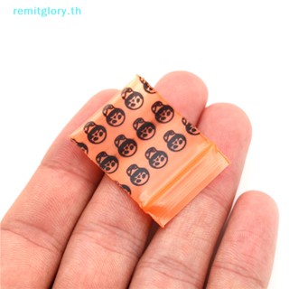 Remitglory ถุงซิปล็อค หนา ลายกะโหลกส้ม ขนาดเล็ก 3*4 ซม. 100 ชิ้น