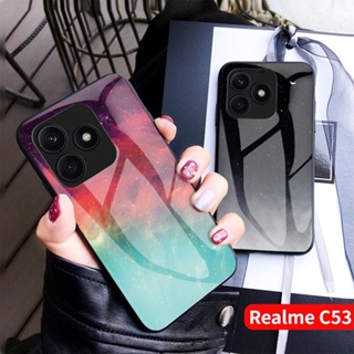 เคสโทรศัพท์มือถือกระจกนิรภัย แบบแข็ง ไล่โทนสี สําหรับ Realme C53 NFC 2023 RealmeC53 4G 5G C 53 Narzo N53 NarzoN53 N