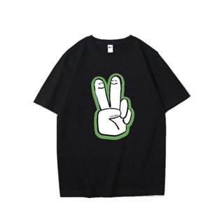 Gesture Y แฟชั่น เสื้อยืดเทรนด์นักเรียน คอกลมแขนสั้นพิมพ์ลายเสื้อผ้า