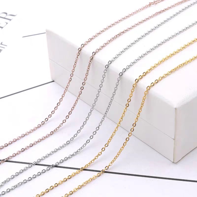 สไตล์ Minimalist แฟชั่นหรูหรา o-Chain สร้อยคอซ้อน diy โซ่ธรรมดา All-Match แฟชั่นไทเทเนียมเหล็ก Clavicle Chain