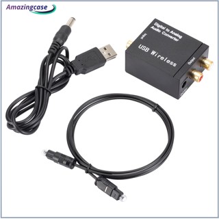 Amaz อะแดปเตอร์แปลงเสียงดิจิทัล เป็นอะนาล็อก บลูทูธ 5.0 ไฟเบอร์ออปติก Toslink Coaxial Signal To Rca R/l