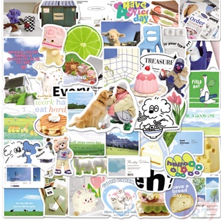 ❉ Ins Young Art Series 01 สติกเกอร์ สีเขียว ❉ สติกเกอร์แฟชั่น กันน้ํา DIY 50 ชิ้น/เซต