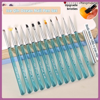 ใหม่ Crystal Blue Nail Tool Brush ปากกาเพ้นท์เล็บ Halo Dye Pen Function Pen COD