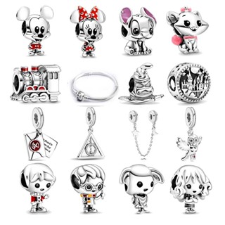 Plated Silver Fit Charms /Bracelet Minnie Dotted /Dress &amp; Bow Charm Bead/