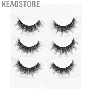 Keaostore 3 Pairs Makeup  Reusable Fake Thick Volume Eye Lashes