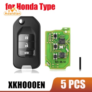 Xhorse XKHO00EN รีโมตกุญแจ 3 ปุ่ม แบบเปลี่ยน สําหรับ Honda Type VVDI 5 ชิ้น ต่อล็อต