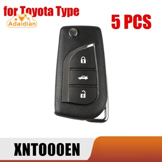 Xhorse XNTO00EN อะไหล่กุญแจรีโมตไร้สาย 3 ปุ่ม สําหรับ Toyota Type VVDI 5 ชิ้น ต่อล็อต