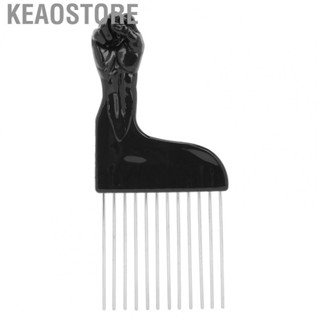 Keaostore Metal Hair Pick  Styling Tool Portable Detangle Comb for Home Long Thick Curly Salon Travel