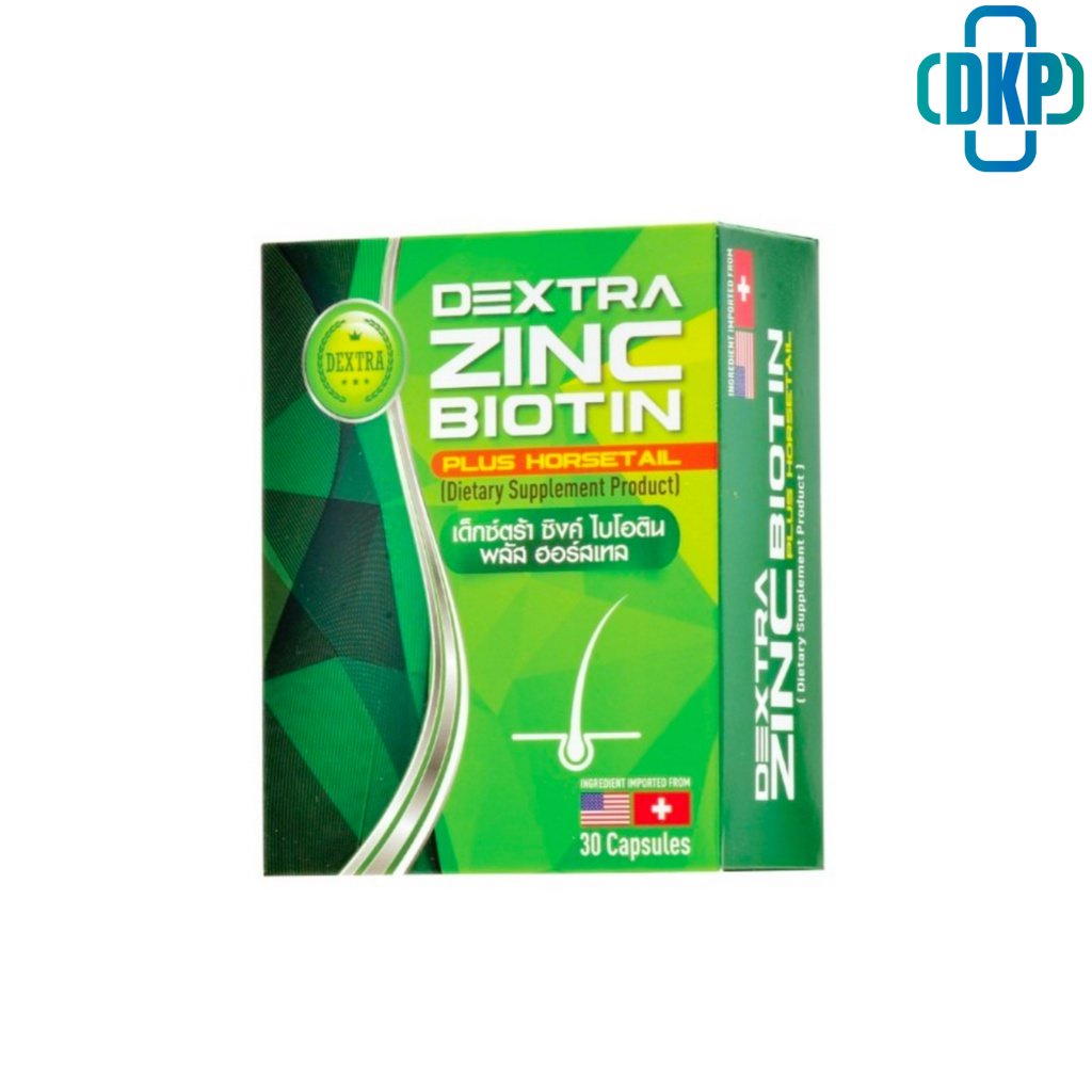 DEXTRA ZINC BIOTIN PLUS HORSETAIL biotin zinc 30 แคปซูล [DKP]