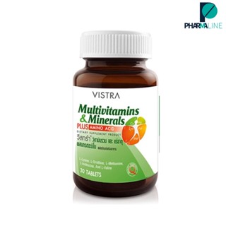 VISTRA Multivitamins &amp; Minerals Amino - วิสทร้า มัลติวิตามินและมิเนอรัล(30 เม็ด) [PLine]