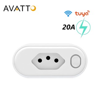 Avatto 20A /16A Tuya Brazil WiFi / Zigbee ปลั๊ก พร้อมจอมอนิเตอร์, สมาร์ทไลฟ์ แอพ รีโมต ซ็อกเก็ต อัจฉริยะ, ทํางาน สําหรับ Google Home, Alexa