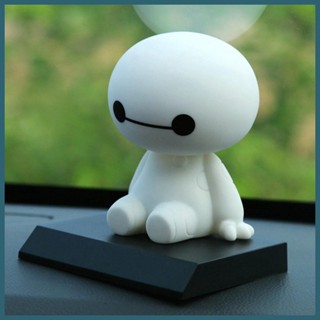 ตุ๊กตาหุ่นยนต์เขย่าหัว Baymax น่ารัก PVC สําหรับตกแต่งภายในรถยนต์ novth