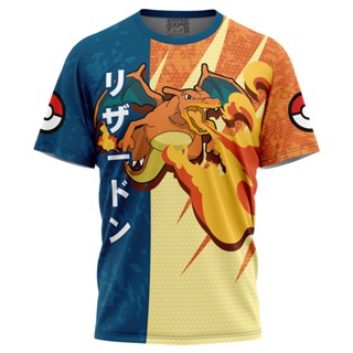 เสื้อยืด พิมพ์ลายโปเกม่อน Charizard Attack