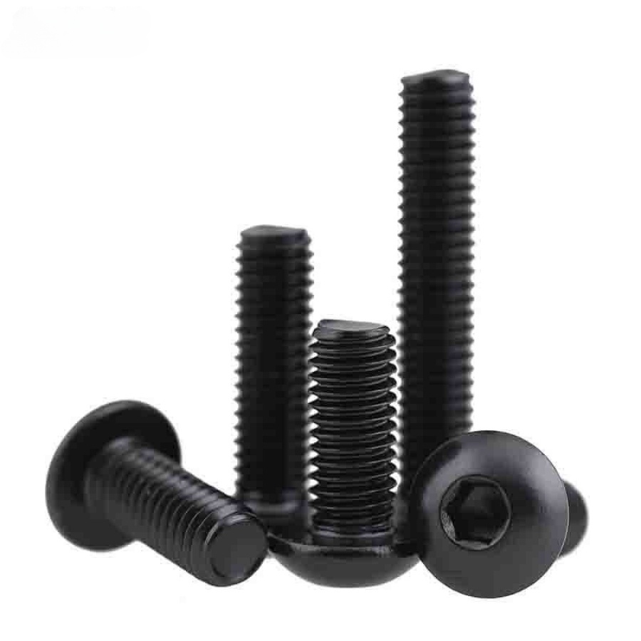 [KZS] M5/m6/m8 304 สกรูซ็อกเก็ตหกเหลี่ยมหัวกลมสแตนเลสสีดําสกรูหัวครึ่งแผ่น