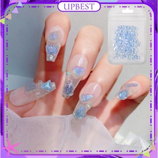 ♕ 100pcs Nail Art Irregular Diamonds Mixed Jewelry Fairy Aurora Color Illusion Resin Flat Bottom Decoration Manicure Tool For Nail Shop 6 Colors UPBEST