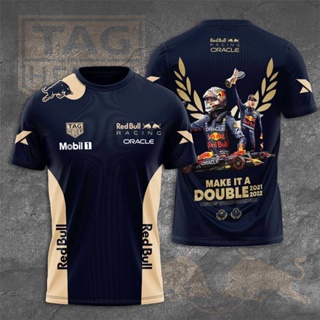 เสื้อยืดแขนสั้นลําลอง คอกลม พิมพ์ลาย Oracle Red Bull SY7 F1 พลัสไซซ์ YS7