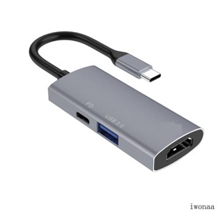 Iwo 3 in 1 ฮับ Type C 5Gbps USB 3 0 พร้อม PD ชาร์จเร็ว สําหรับโปรเจคเตอร์ HDTV 4K