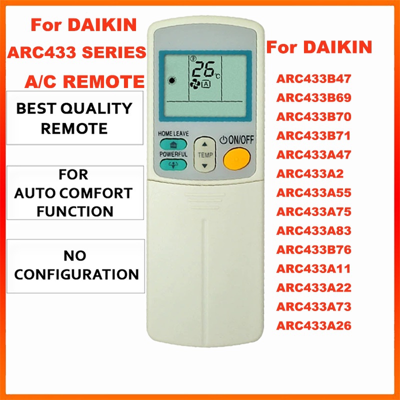 รีโมทแอร์สําหรับเครื่องปรับอากาศ Daikin รุ่น ARC433 ARC433A1 ARC433B47