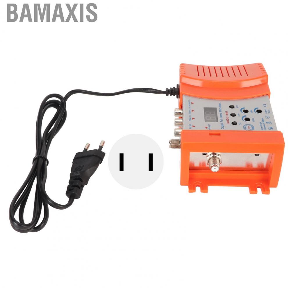 Bamaxis AV To RF Modulator  90‑240V TV Link Clear Image Easy Install Output Level Adjustable Channel Digital Display for Set Top Boxes