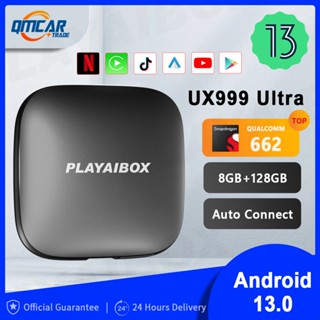 Carplay กล่อง Ai Android 13 Netflix Iptv 2023 ระบบไร้สาย Android Auto UX999Ultra QCM662 8GB+128GB สําหรับรถยนต์ พร้อม OEM Car Play