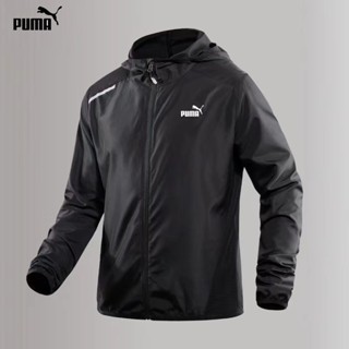 Puma ของแท้ 100% เสื้อแจ็กเก็ตลําลอง มีฮู้ด น้ําหนักเบา เรียบง่าย สําหรับผู้ชาย เหมาะกับการวิ่ง เล่นกีฬา