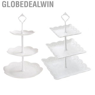 Globedealwin 3 Tier Serving Tray  Space Saving Tower Structure Carefully Crafted Plastic Dessert Stand for Living Room