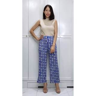 2MUAY PLEAT กางเกงผู้หญิง กางเกงพลีทคุณภาพ รุ่น GJO3916 4 สี FREE SIZE CHAIN PRINTED PLEAT PANT