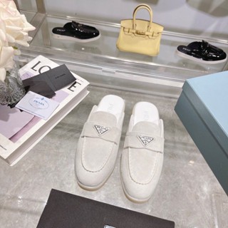 Prada รองเท้าโลฟเฟอร์หนัง แฟชั่นฤดูร้อน สําหรับผู้หญิง 2023 2023