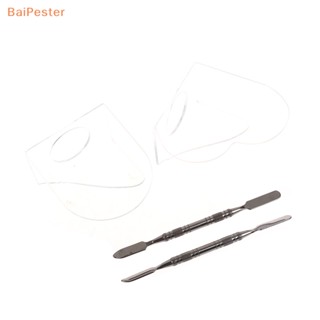 [BaiPester] พาเลตต์อะคริลิคใส ไม้พาย เจลรองพื้น อายแชโดว์ ครีม ผสมสี เครื่องสําอาง ชุดเครื่องมือแต่งหน้า