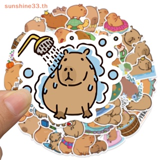 Thsun สติกเกอร์ ลาย Capybara น่ารัก สําหรับติดตกแต่งสมุดภาพ โทรศัพท์ กีตาร์ เครื่องเขียน 50 ชิ้น