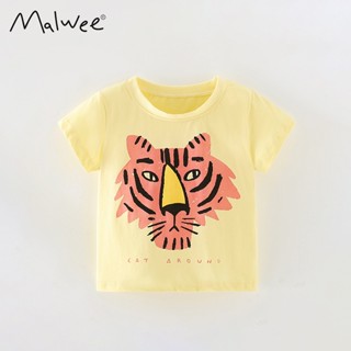 พร้อมส่ง เสื้อยืดคอกลม พิมพ์ลาย malwee สไตล์ยุโรป อเมริกัน ขนาดเล็ก ฤดูร้อน สําหรับเด็กผู้ชาย 0719