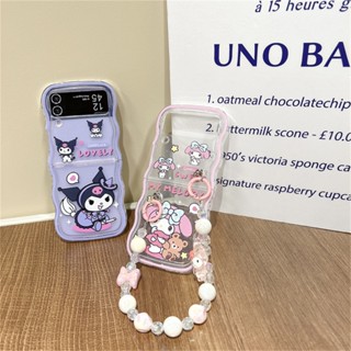 เคสโทรศัพท์มือถือ ซิลิโคนนิ่ม tpu ลายการ์ตูนน่ารัก พร้อมสายโซ่คล้อง หรูหรา สําหรับ Samsung Galaxy Z Flip 3 4 5G Z Flip 3 zflip 4