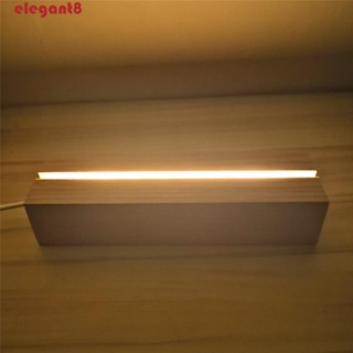 ELEGANT ฐานไฟกลางคืน LED แบบไม้ ฐานเรซิ่นคริสตัล เรืองแสง