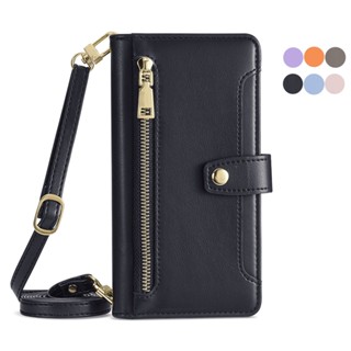 เคสโทรศัพท์มือถือหนัง PU ฝาพับ พร้อมช่องใส่บัตร และสายคล้อง อเนกประสงค์ สําหรับ Oneplus ACE Pro Racing ACE 2 2V