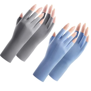 in stockBLOOMZO ถุงมือเพ้นท์เล็บ, โคมไฟ Led เล็บป้องกันรังสียูวีถุงมือครีมกันแดด, อุปกรณ์เสริมปกป้องผิวนิ้ว Anti-Uv Rays ป้องกันรังสีเล็บ Mittens ผู้หญิง