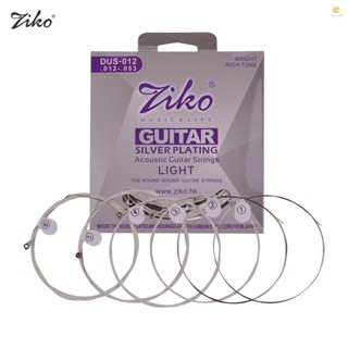Tosw)ziko DUS-012 ชุดสายกีตาร์อะคูสติก ชุบเงิน หกเหลี่ยม 6 สาย