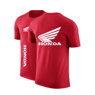 ใหม่ เสื้อยืดลําลอง แขนสั้น คอกลม พิมพ์ลายโลโก้รถยนต์ Honda 3D ใส่สบาย แฟชั่นฤดูร้อน