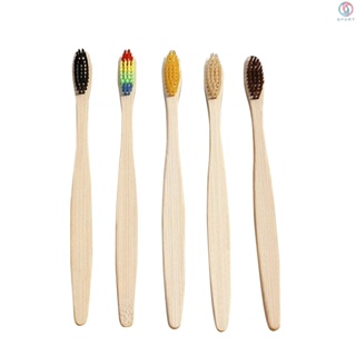 5Pcs/Set Natural Bamboo Toothbrushes Soft Bristles Bamboo Handle  for Home Hotel Travel Use