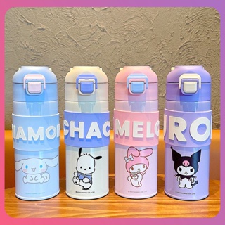 Creative Sanrio Kulomi ถ้วยเก็บอุณหภูมิสาวถ้วยน้ำพิเศษ 316 สแตนเลสเด็กนักเรียนการ์ตูนถ้วยตีกลับตรงสำหรับของขวัญเครื่องมือกลางแจ้ง [COD]