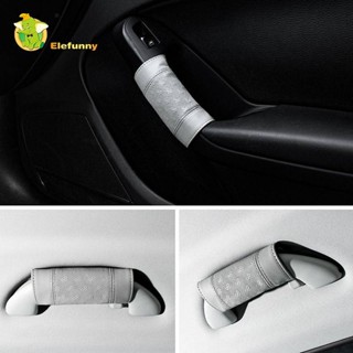 2PCs Genuine Leather Car Door Handle Protector Door Armrest Cover Roof Handle Cover Door Handle Protection Sleeve Handle Gloves car Interior protective cover car interior accessories