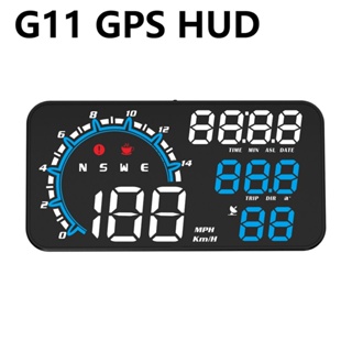 เครื่องวัดความเร็ว GPS HUD Head Up พร้อมนาฬิกาปลุกความเร็วสูง สําหรับยานพาหนะไฮบริดไฟฟ้า น้ํามันเชื้อเพลิงสากล พร้อมนาฬิกา LED