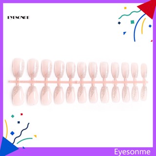 Eyes สติกเกอร์ตกแต่งเล็บ สีชมพู สไตล์ฝรั่งเศส น่ารัก สําหรับเด็กผู้หญิง 24 ชิ้น