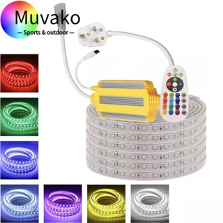 MUVAKO สายไฟ RGB LED กันน้ํา 60 ลิตร ต่อเมตร SMD5050 10 เมตร พร้อมเทปสวิตช์ไฟ LED สําหรับตกแต่งบ้าน