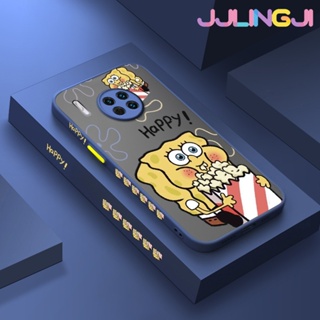 สําหรับ Huawei Mate 30 Pro Mate 30 Lite เคสการ์ตูน Happy SpongeBob ฝ้า บาง ใส แข็ง ขอบสี่เหลี่ยม กันกระแทก รูปแบบซิลิโคน เคสนิ่ม