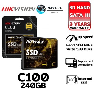 COINSคืน15%⚡FB9JMZV6⚡ HIKVISION SSD HVS SSD C100 240GB 2.5 INCH INTERNAL รับประกันศูนย์ 3ปี